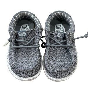 Hey Dude Kids Wendy Shoes Gray Lightweight Breathable Casual Slip-On Sneakers